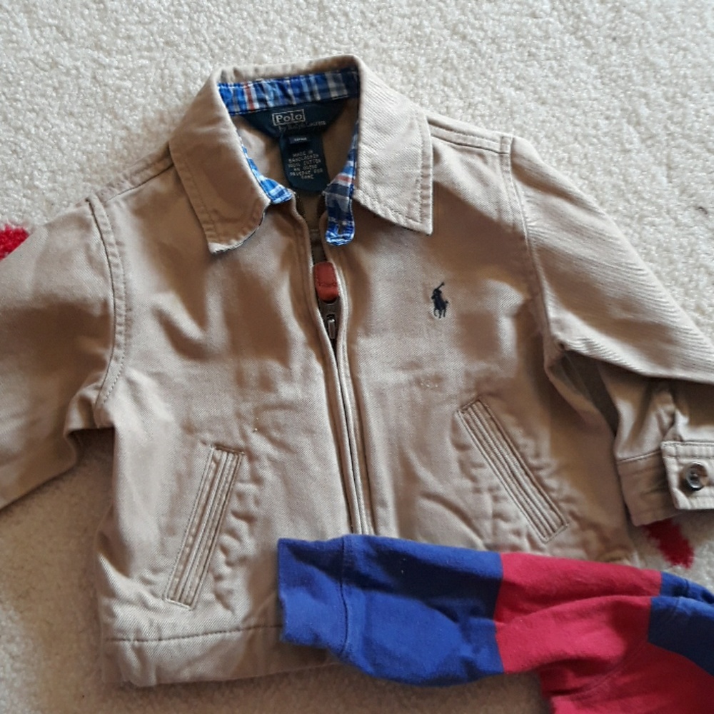 RALPH Lauren jacket & rugby top 12 months